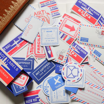 Vintage Labels Aerial Credentials Flake Stickers
