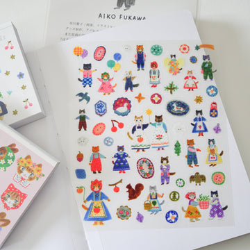 Cats and Buttons Transparent Sticker Sheets