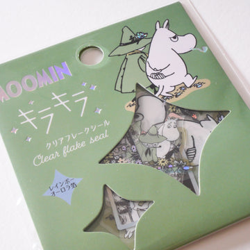 Moomintroll and Snufkin from MOOMIN Sparkle Transparent Flake Stickers