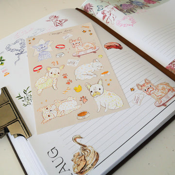 Charming Bulldogs Paper Sticker Sheets