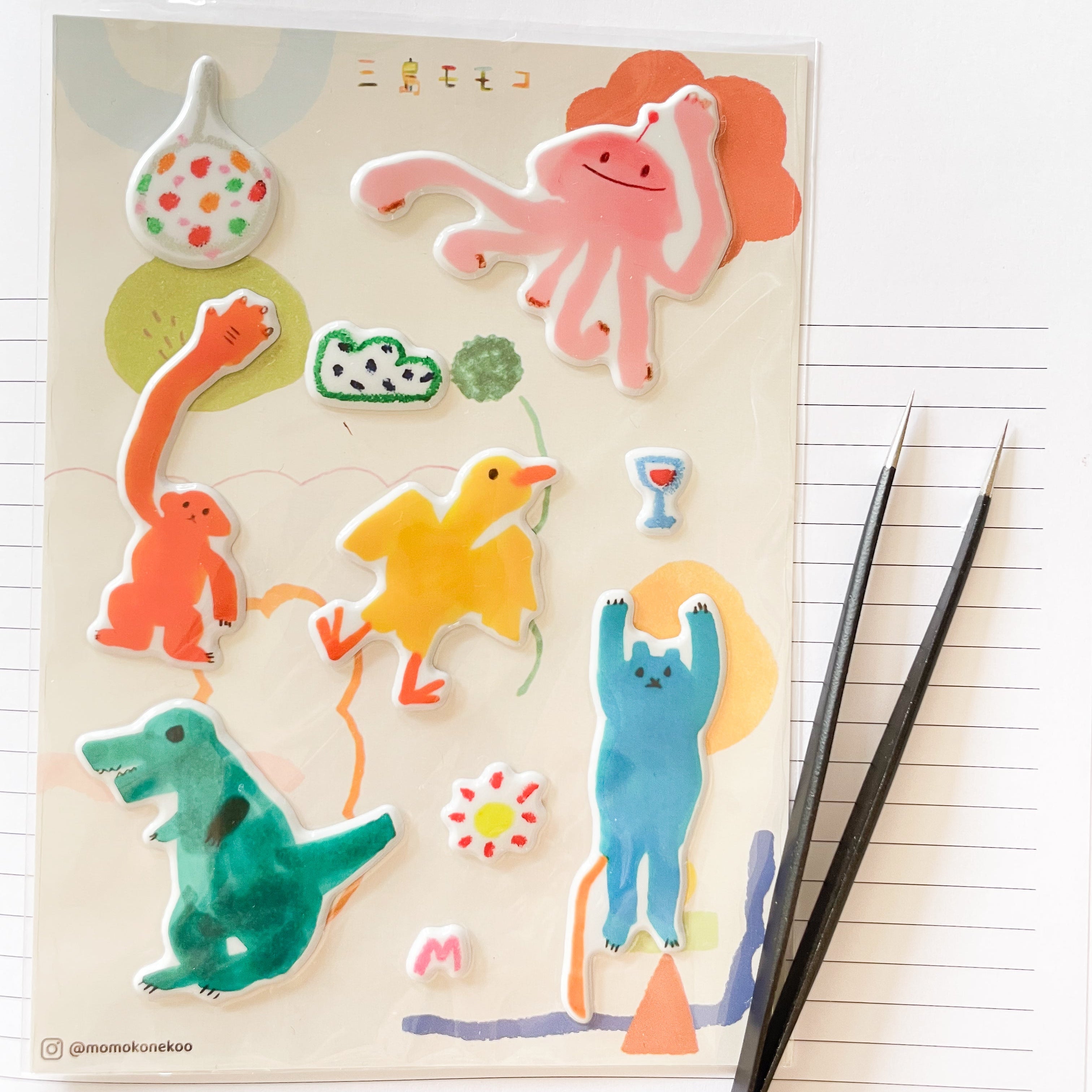 Momoko Friends Cushion Sticker Sheet
