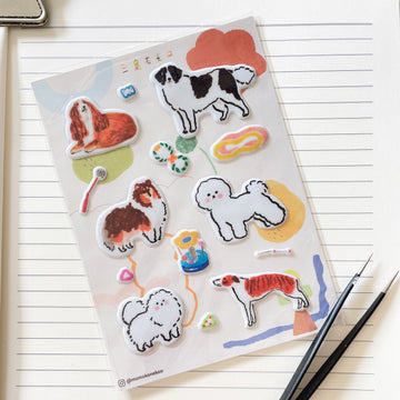 Adorable Doggies Cushion Sticker Sheet