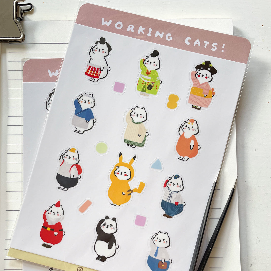 Momoko Cats with jobs Sticker Sheet