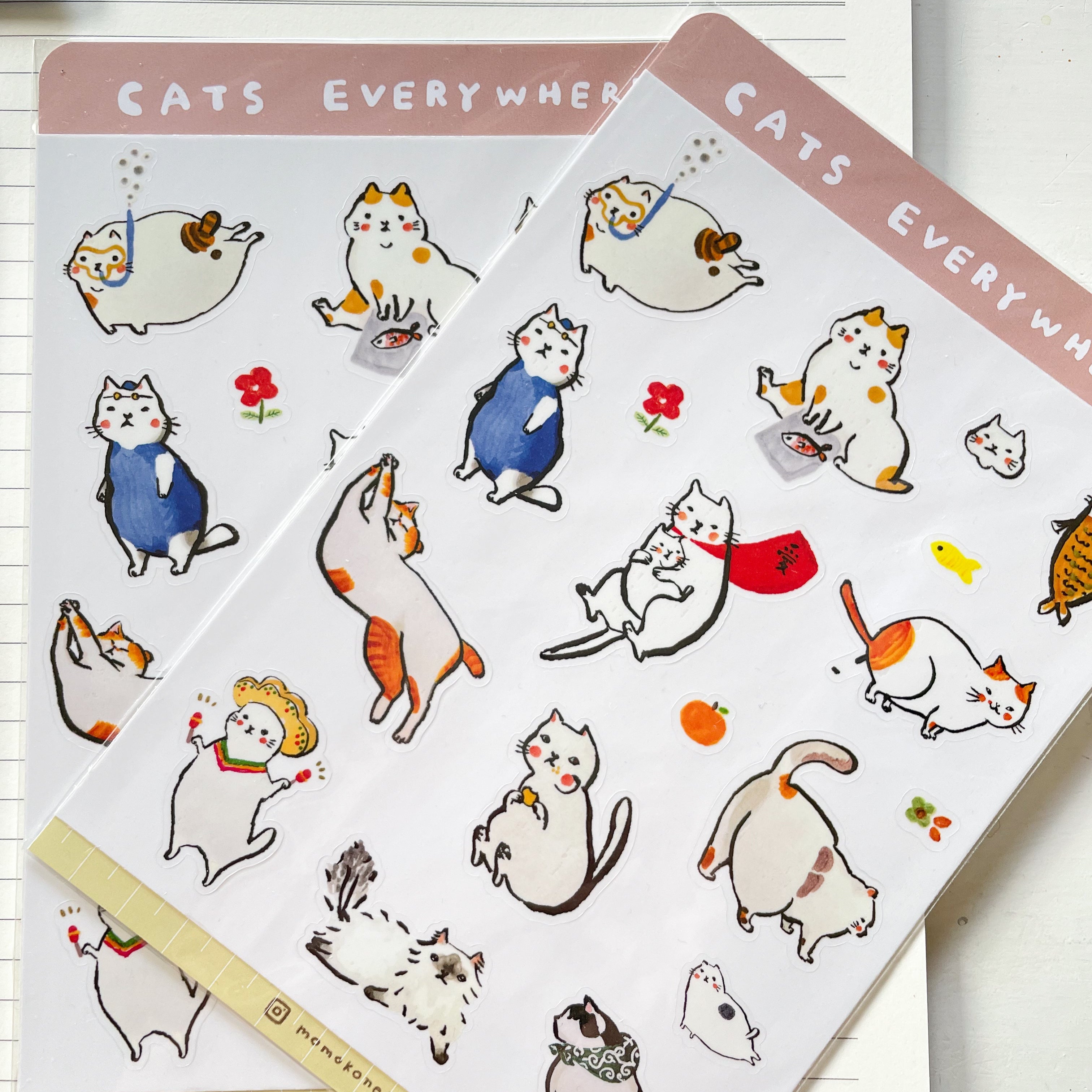 Cats Everywhere Sticker Sheet