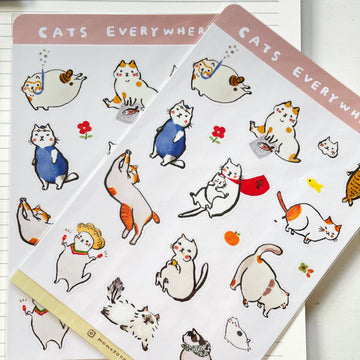 Cats Everywhere Sticker Sheet