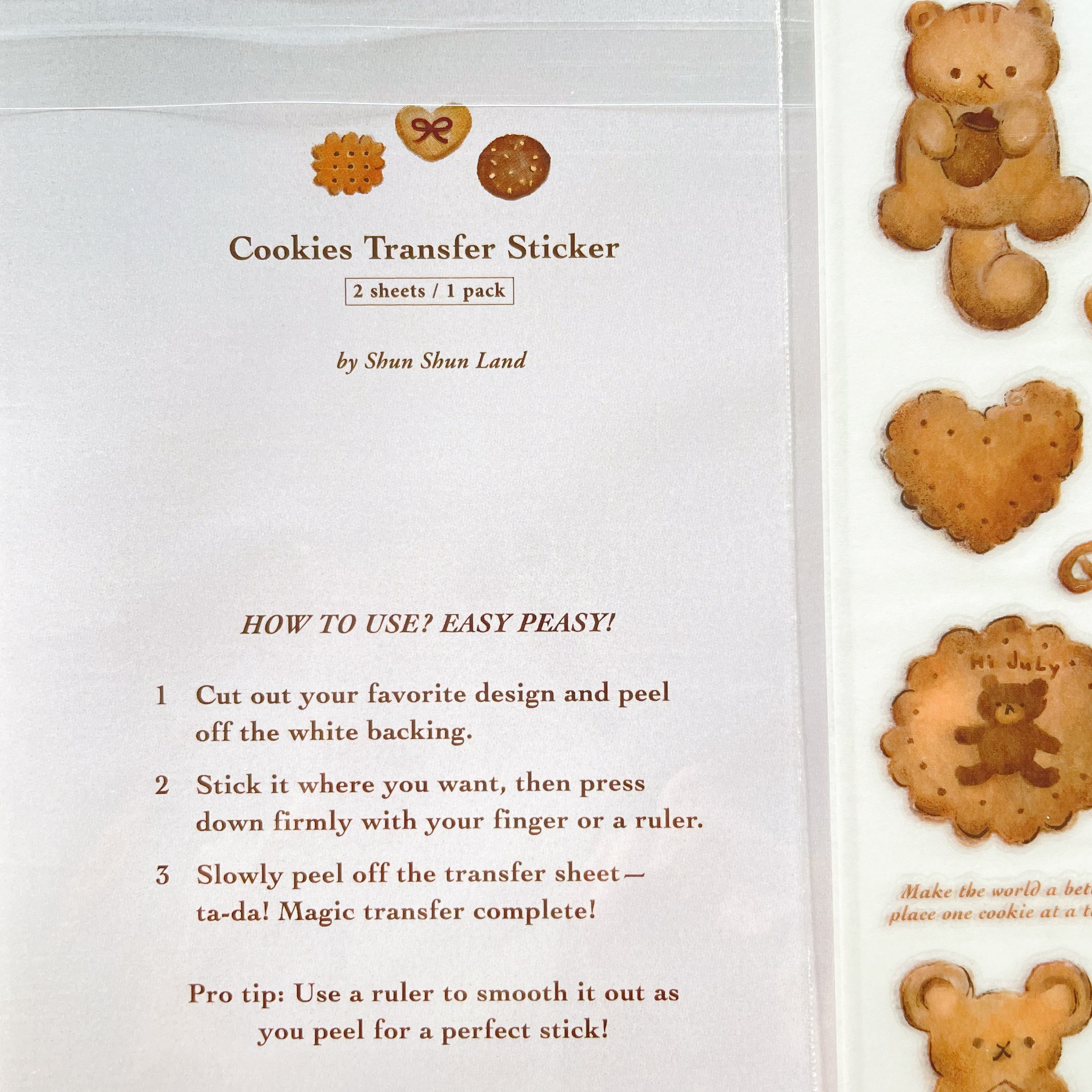 Cookies Transfer Sticker Sheet