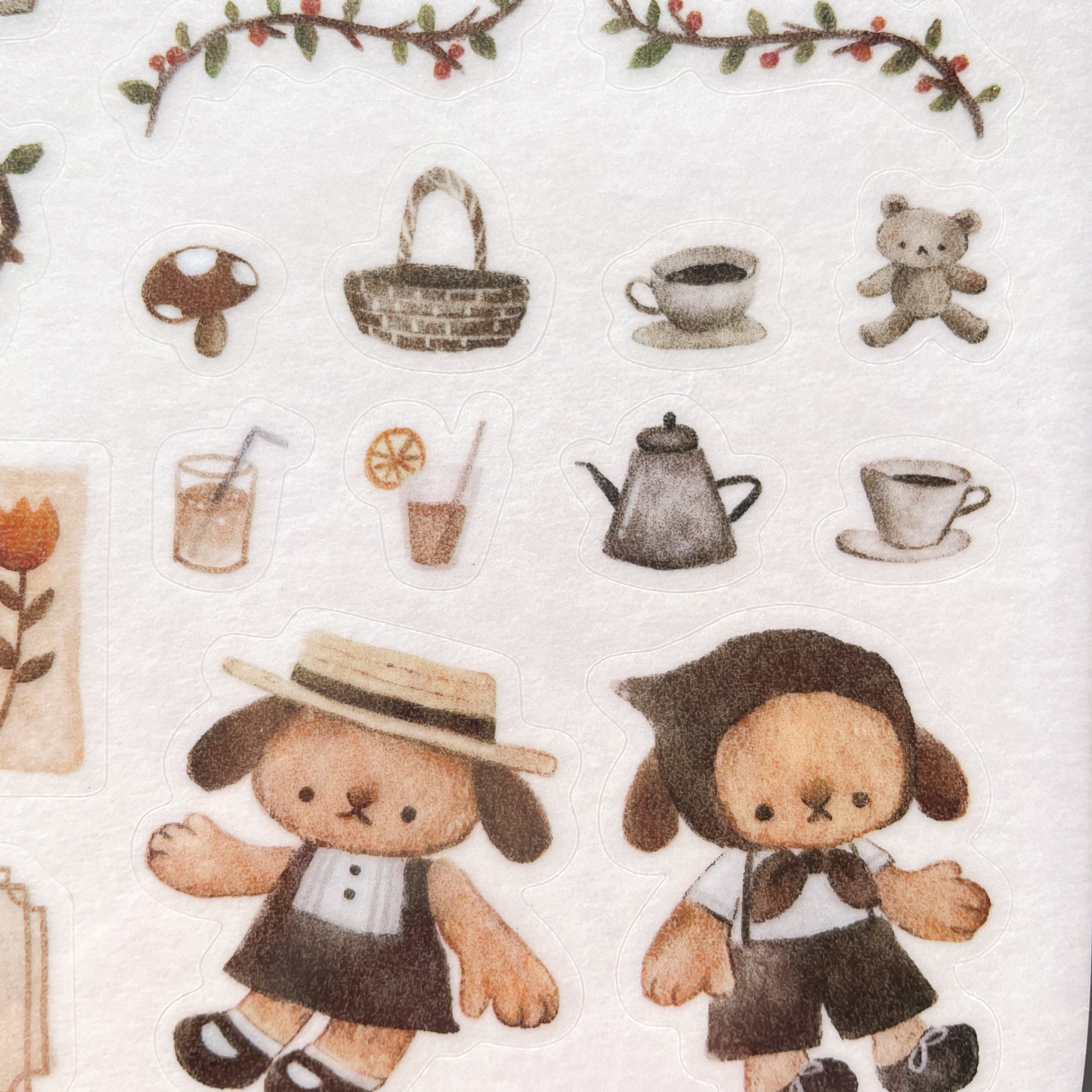 Milk Tea Dogs and Their Daily Life Sticker Sheet