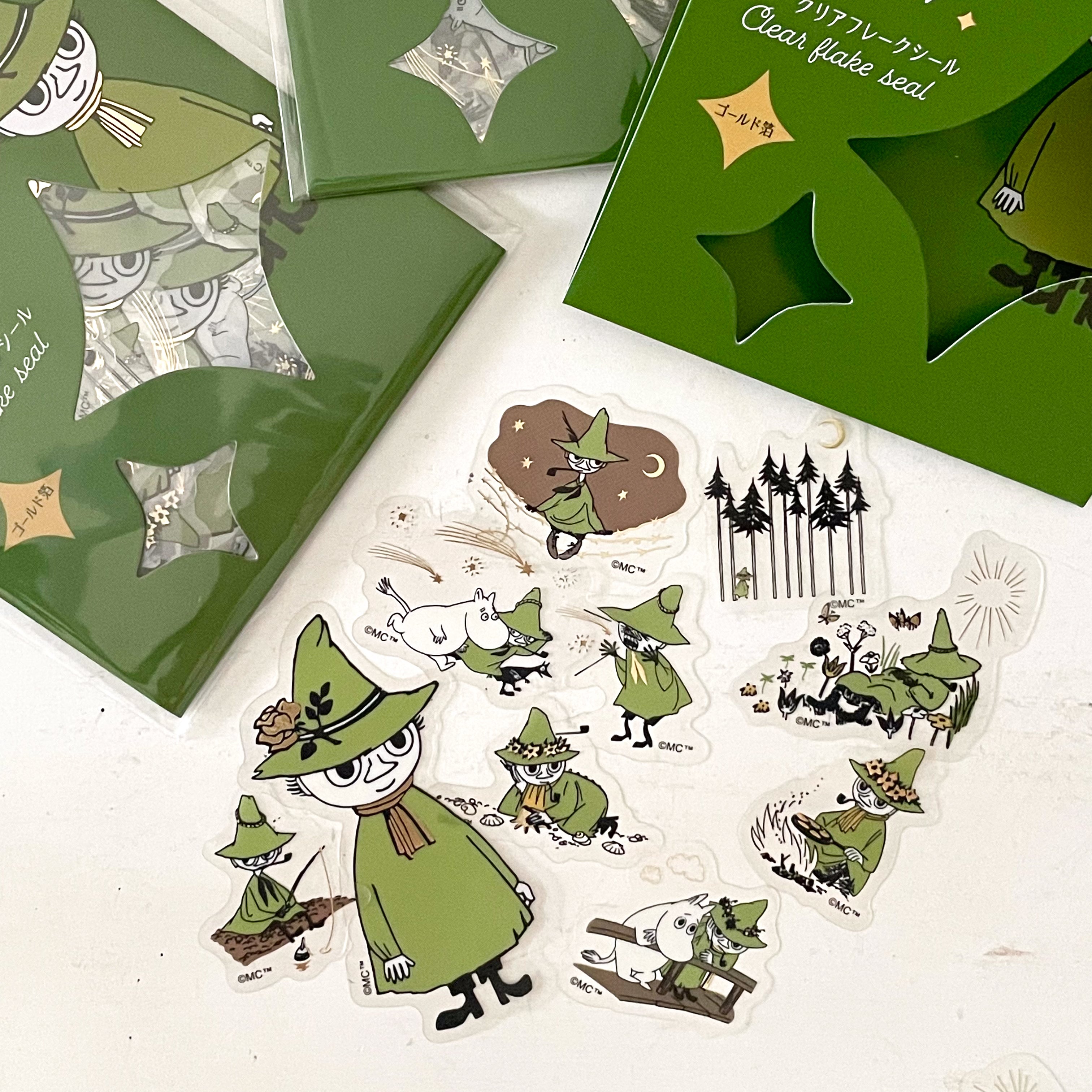 Snufkin from Moomin Sparkle Transparent Flake Stickers