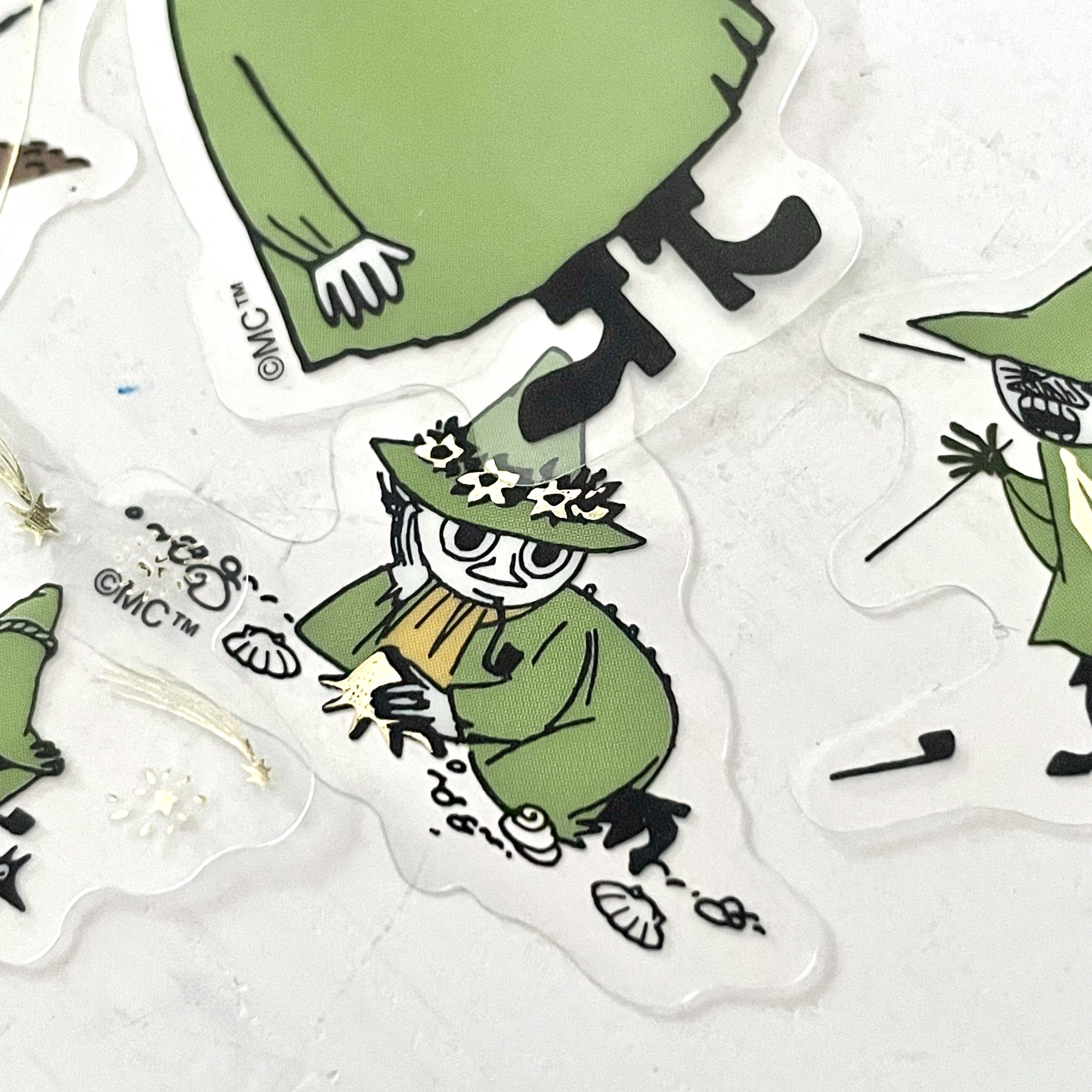 Snufkin from Moomin Sparkle Transparent Flake Stickers