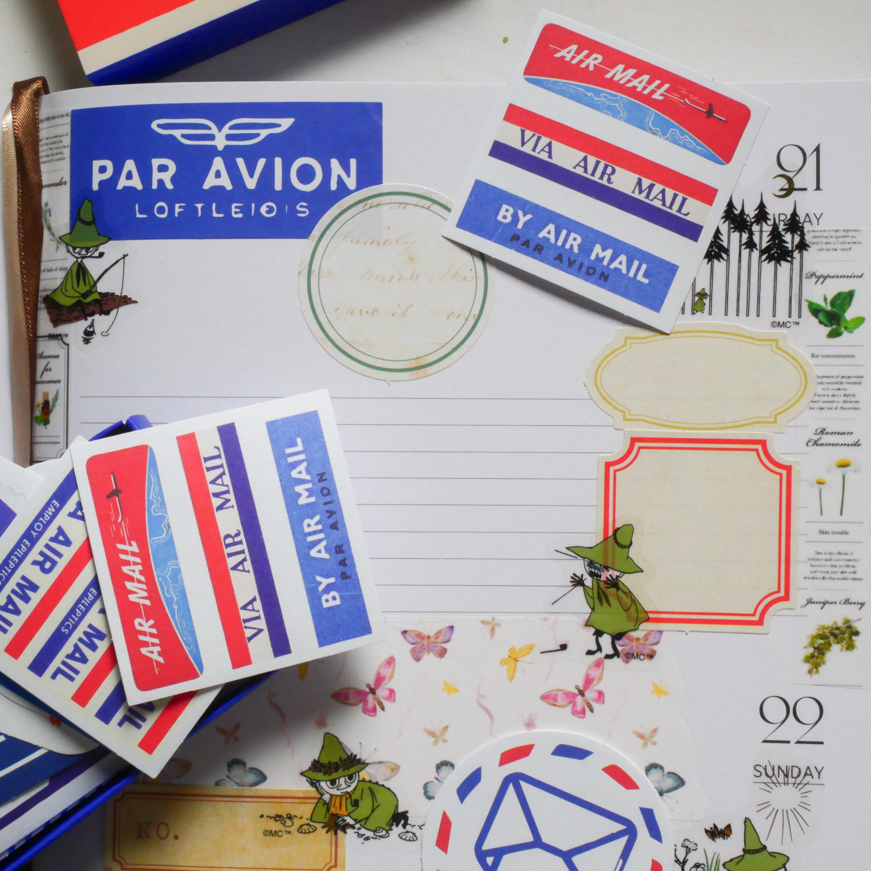 Vintage Labels Aerial Credentials Flake Stickers