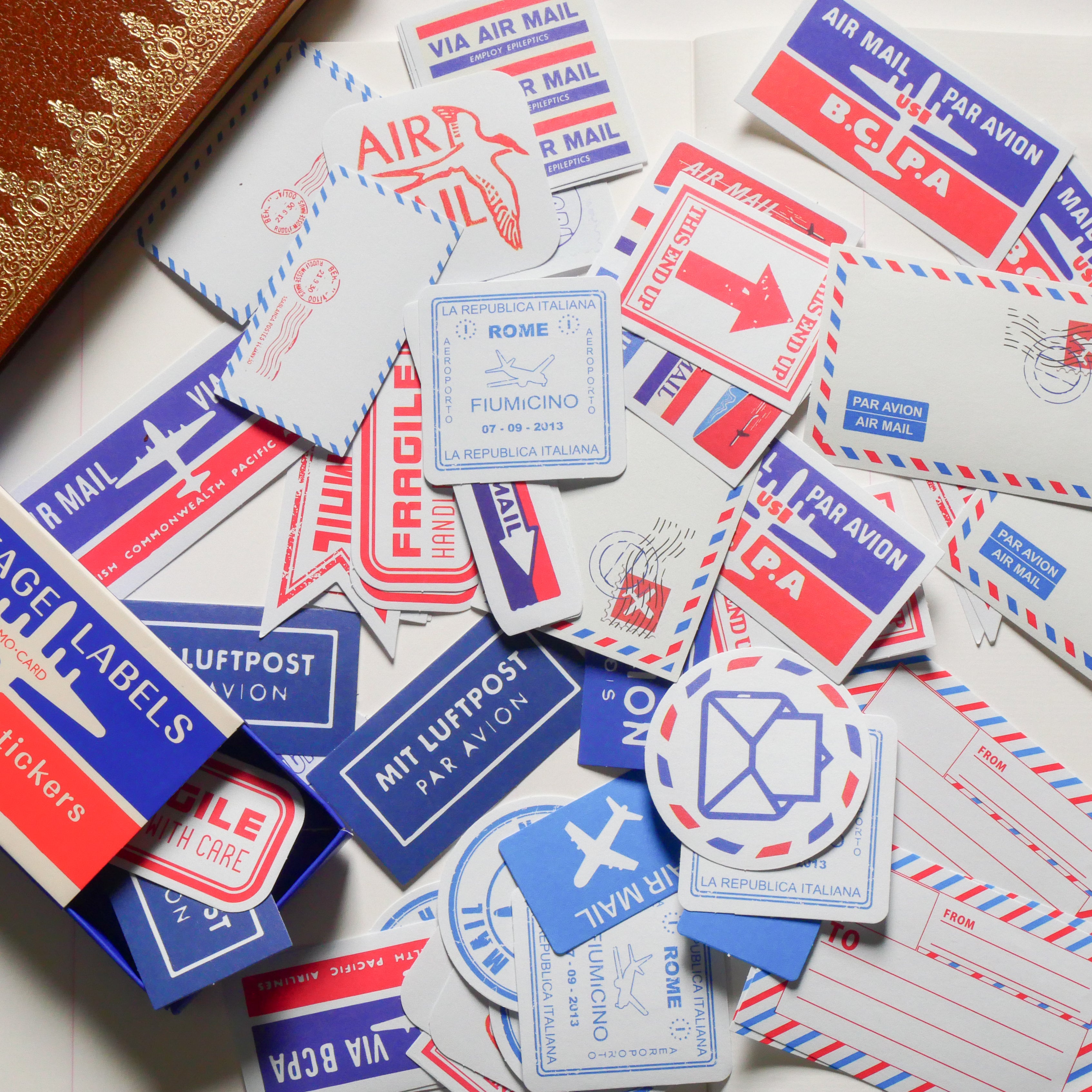 Vintage Labels Aerial Credentials Flake Stickers