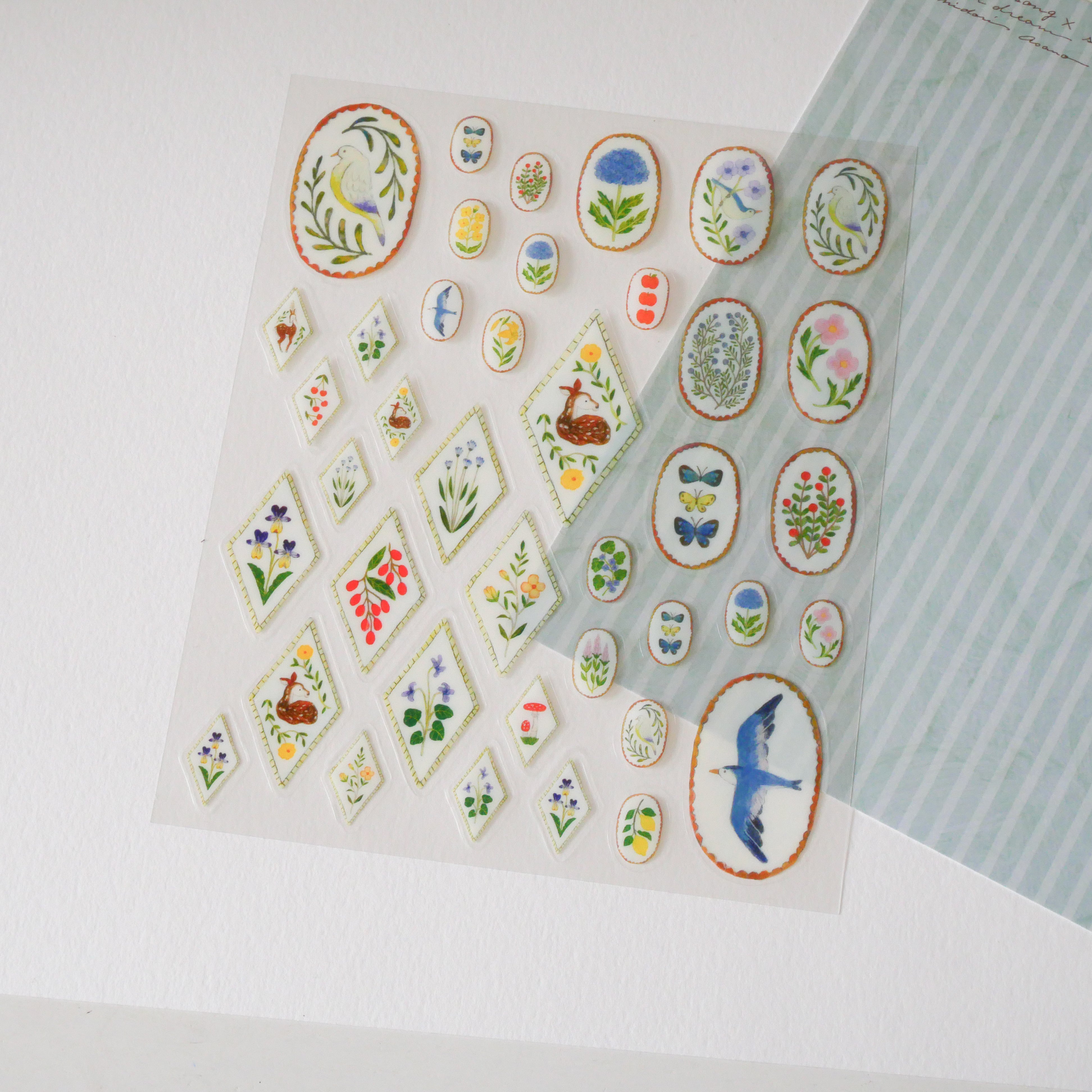 Birds Song & Deer Dream Transparent Sticker Sheet
