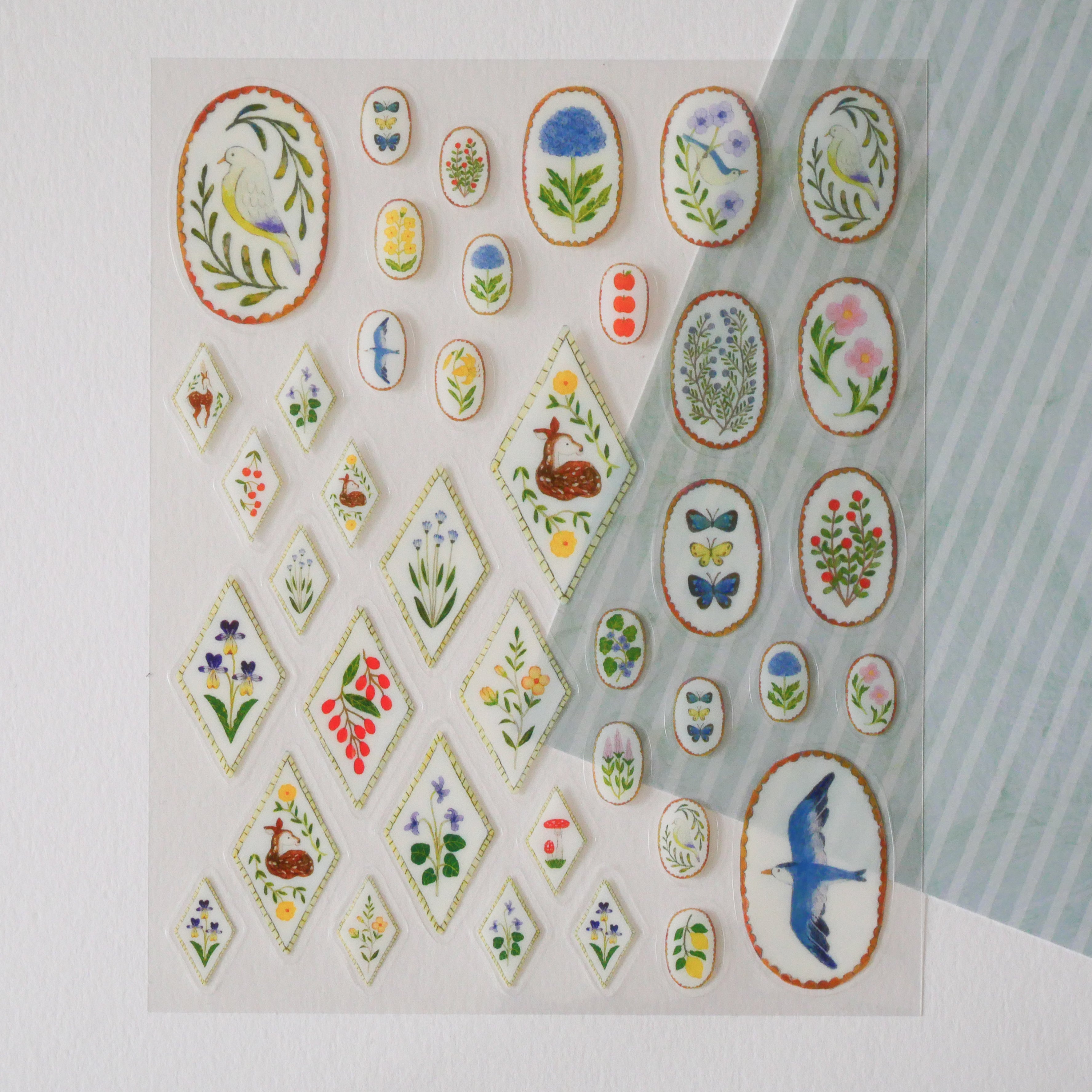 Birds Song & Deer Dream Transparent Sticker Sheet