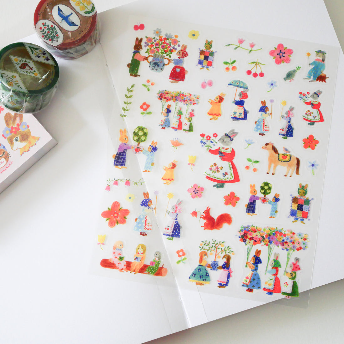 Rabbit Garden Transparent Sticker Sheets
