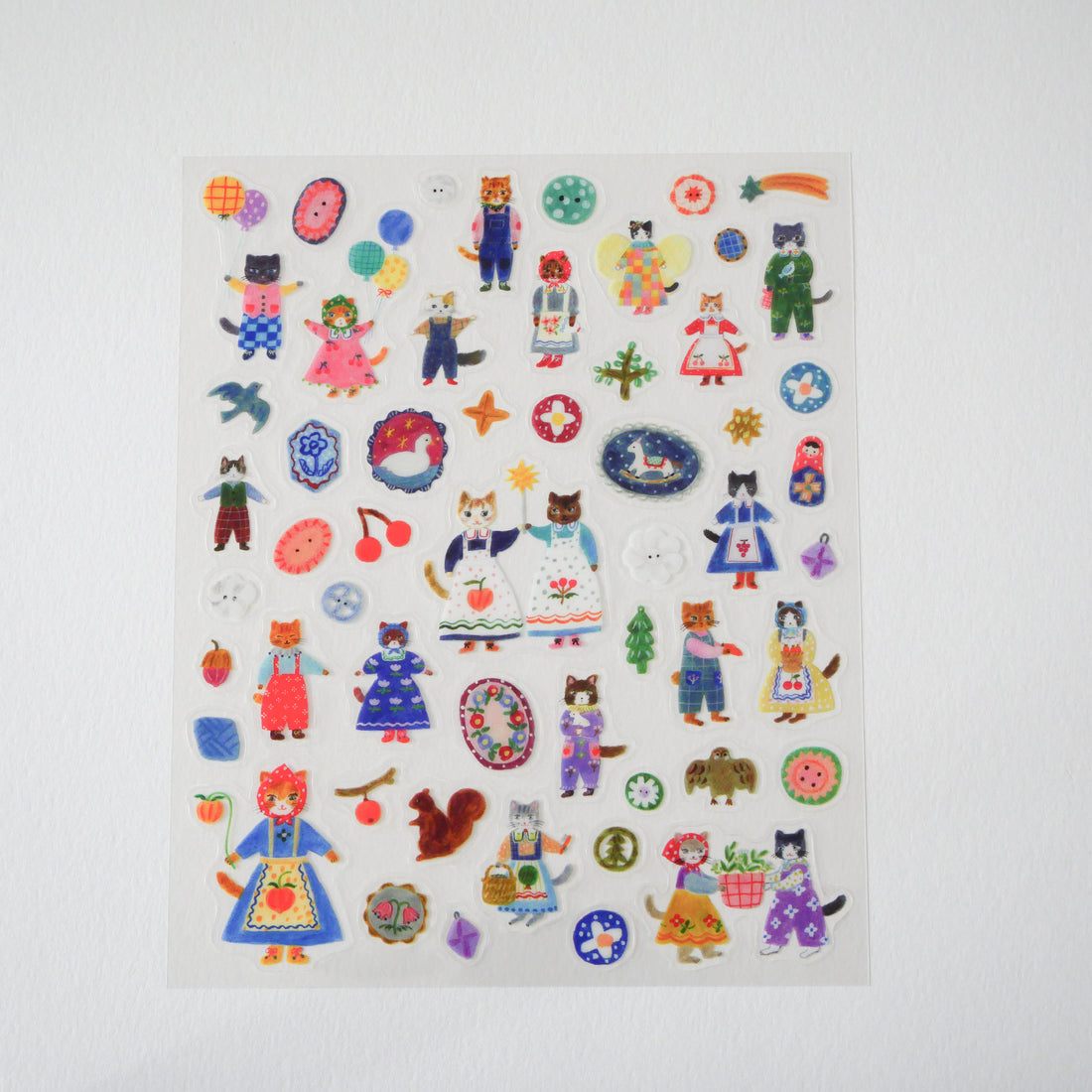 Cats and Buttons Transparent Sticker Sheets