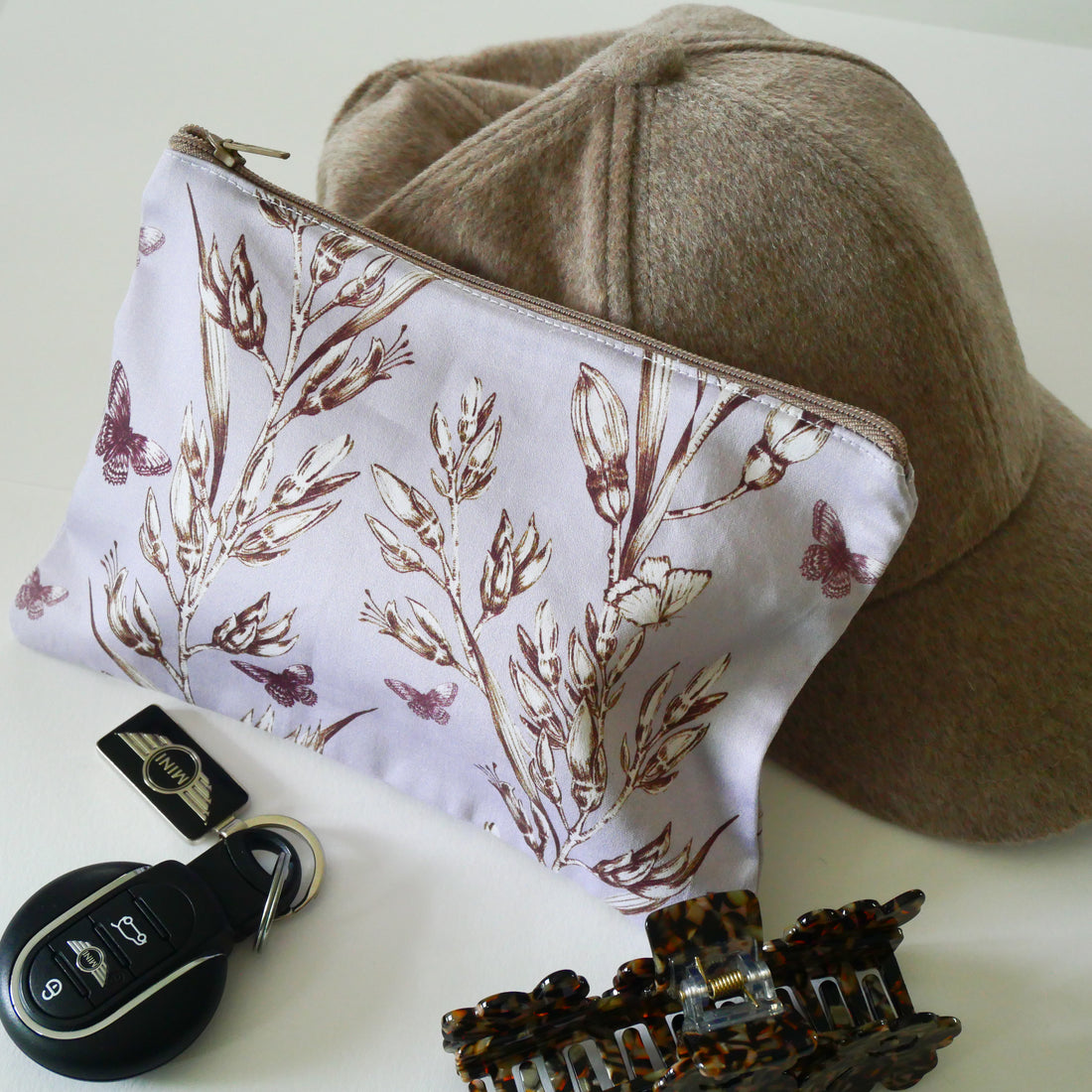 Flax with Butterflies Pouch