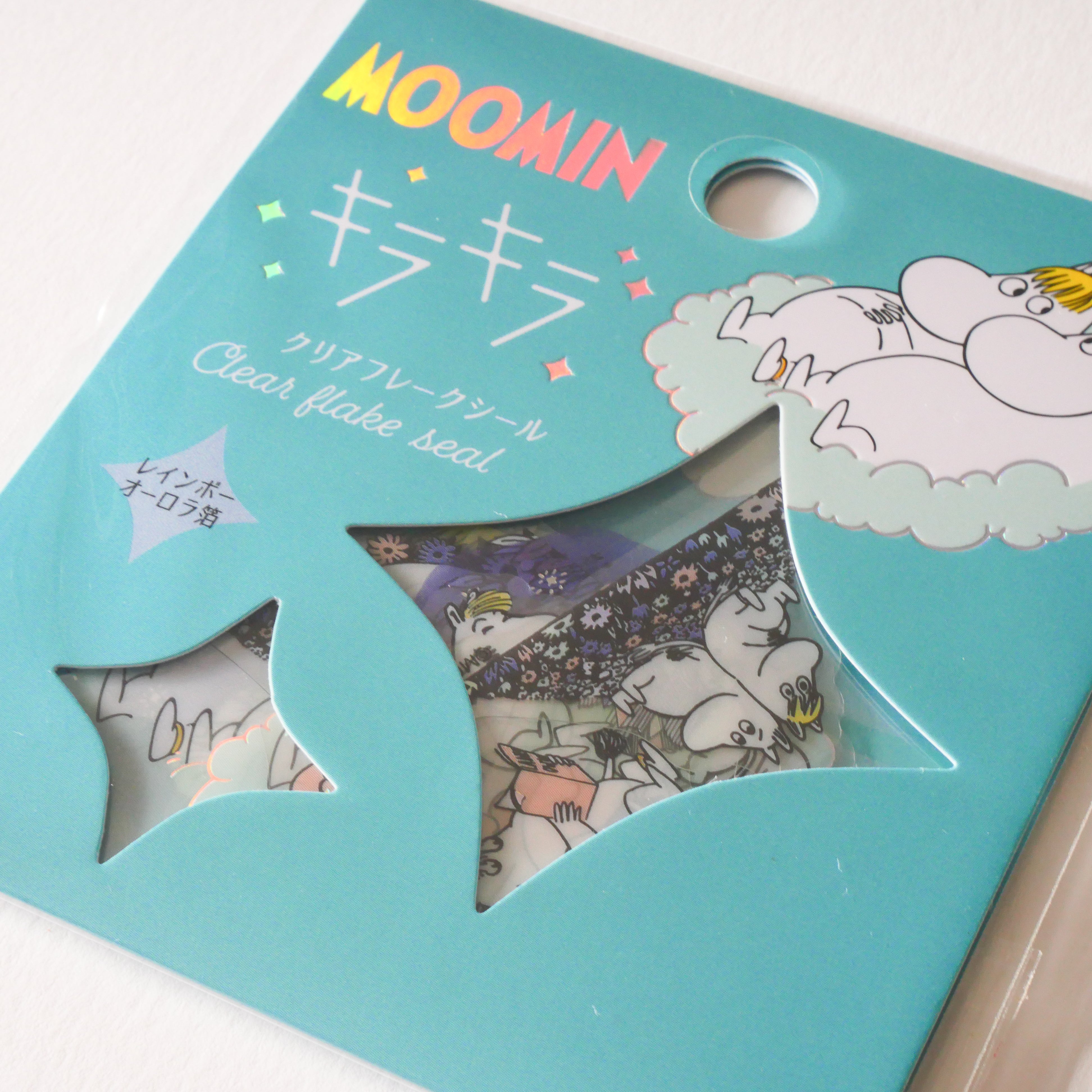 Moomintroll and Snorkmaiden from MOOMIN Sparkle Transparent Flake Stickers