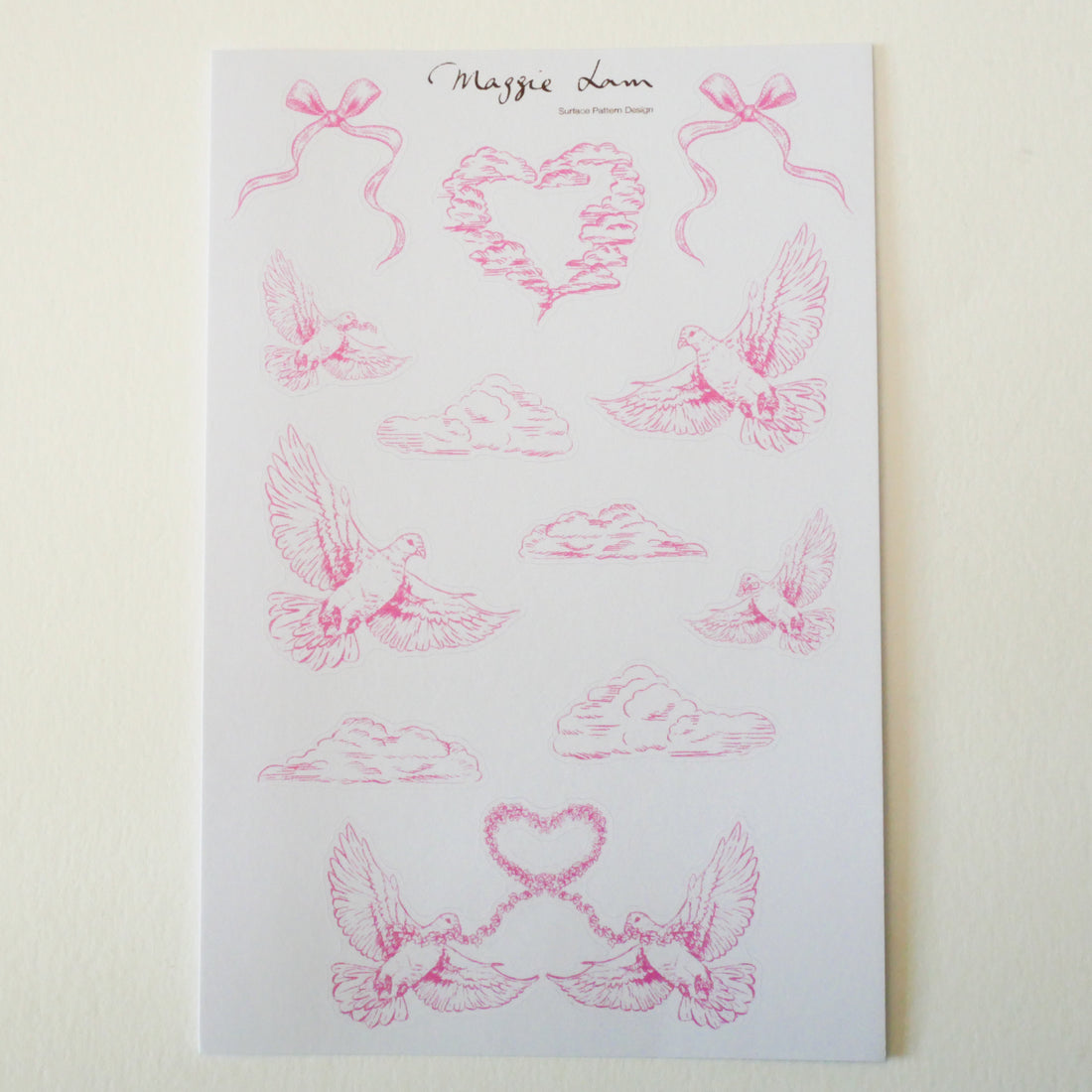Love & Peace in Pink Paper Sticker Sheets