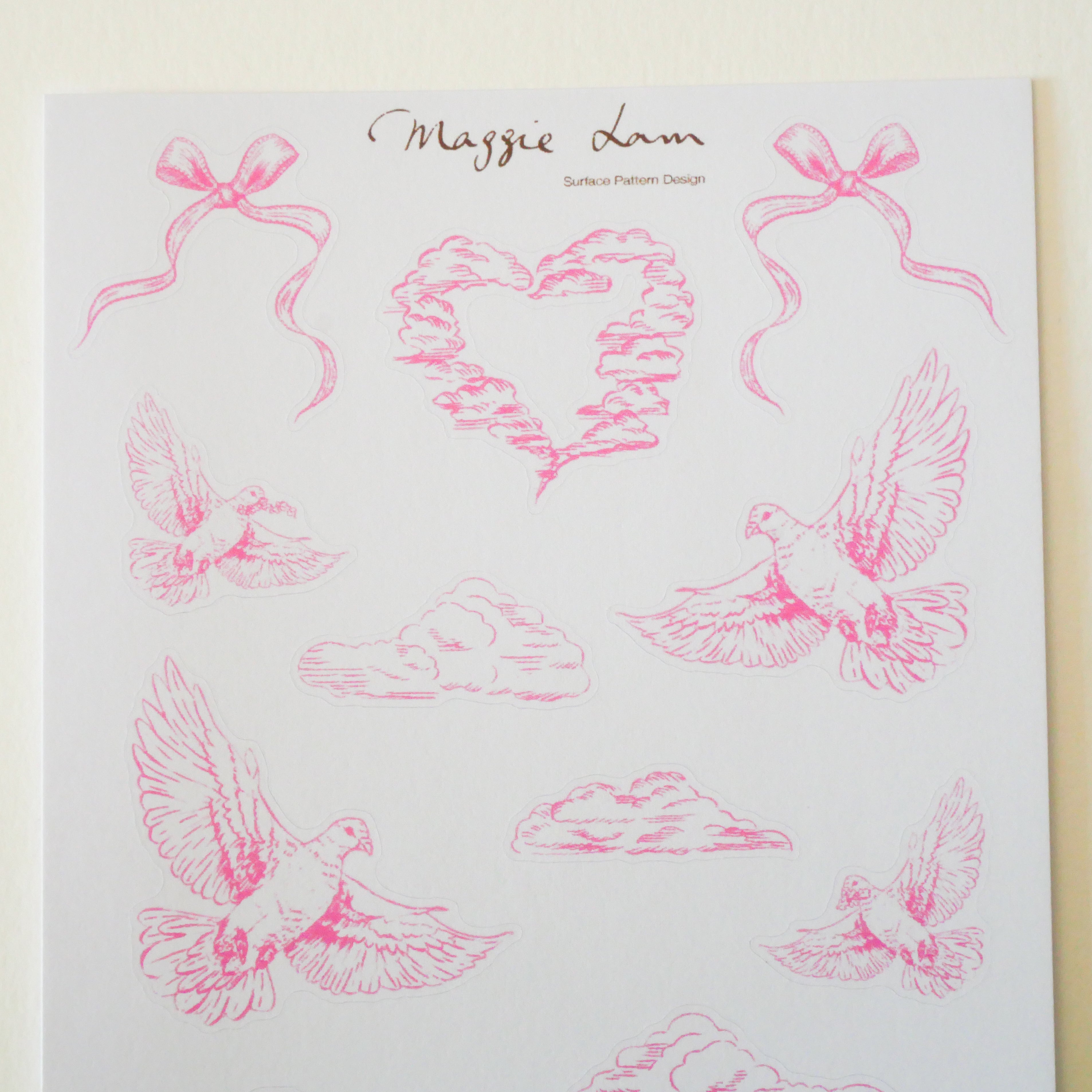 Love & Peace in Pink Paper Sticker Sheets