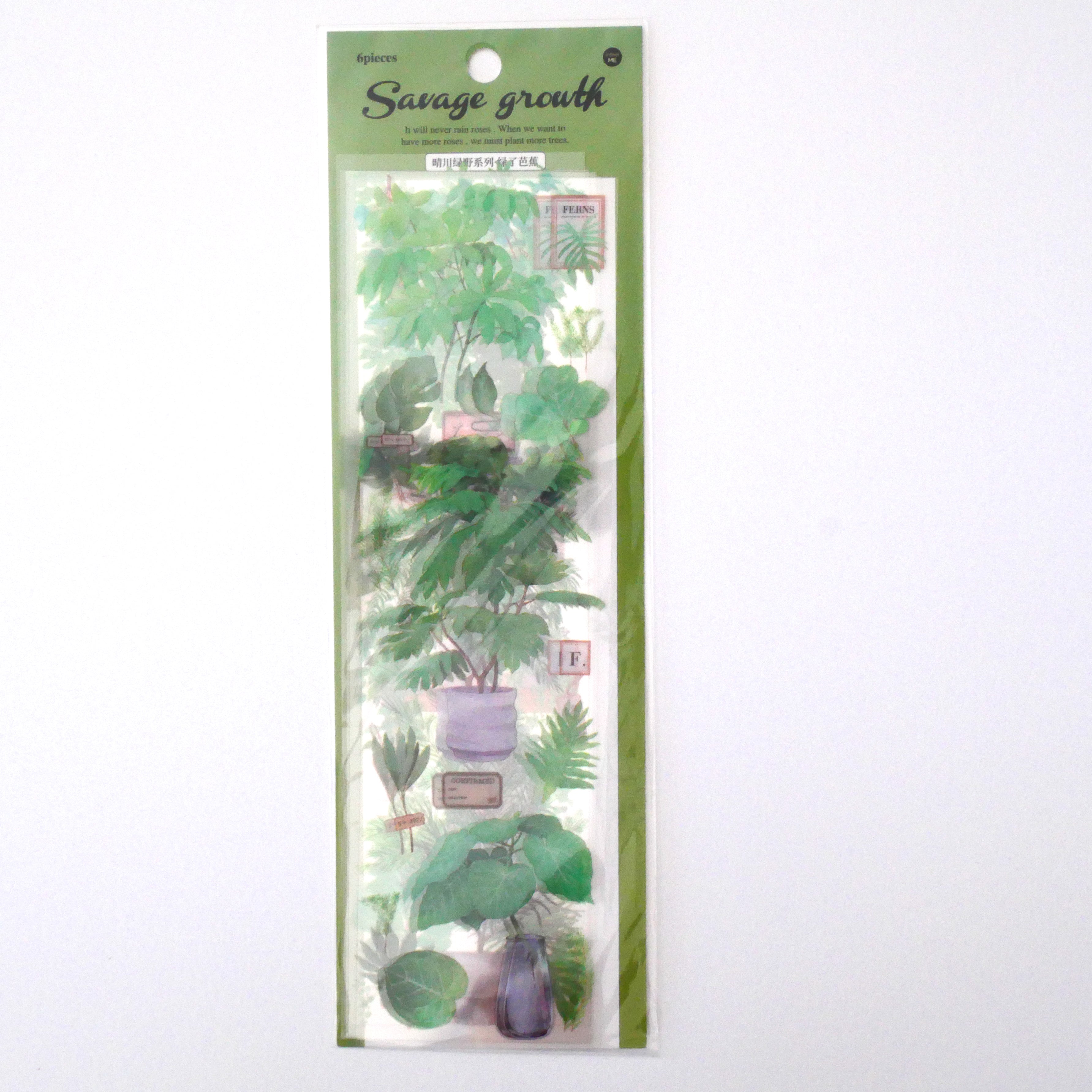 Green PET Transparent Sticker Sheets