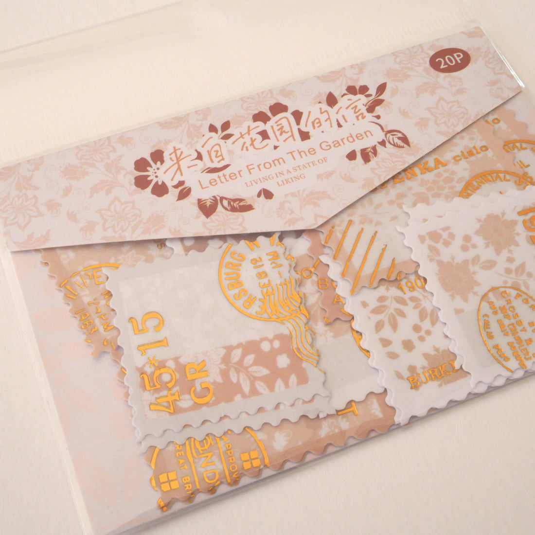 Letter From the Garden_Hand-Centered Rose_ Washi Flake Sticker Pack