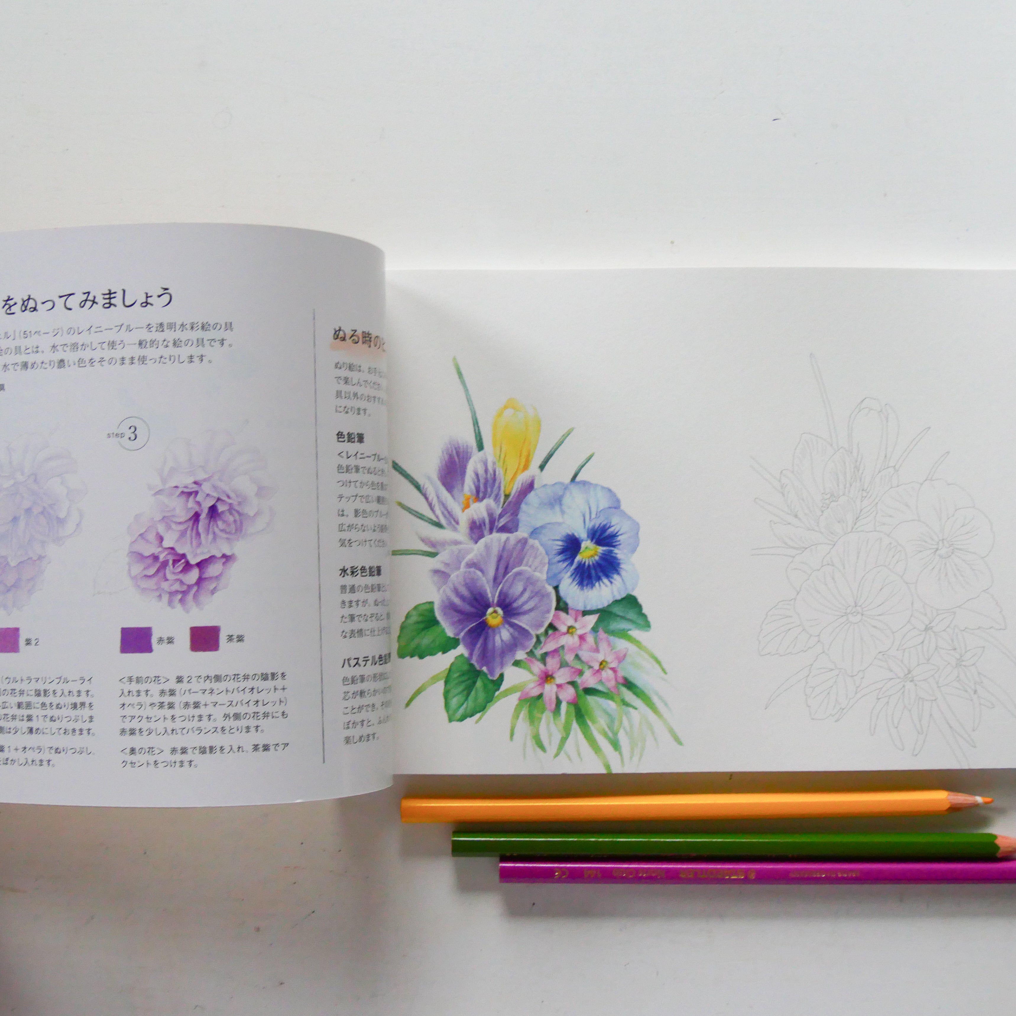 Postcard-size coloring book: Fragrance of Flowers