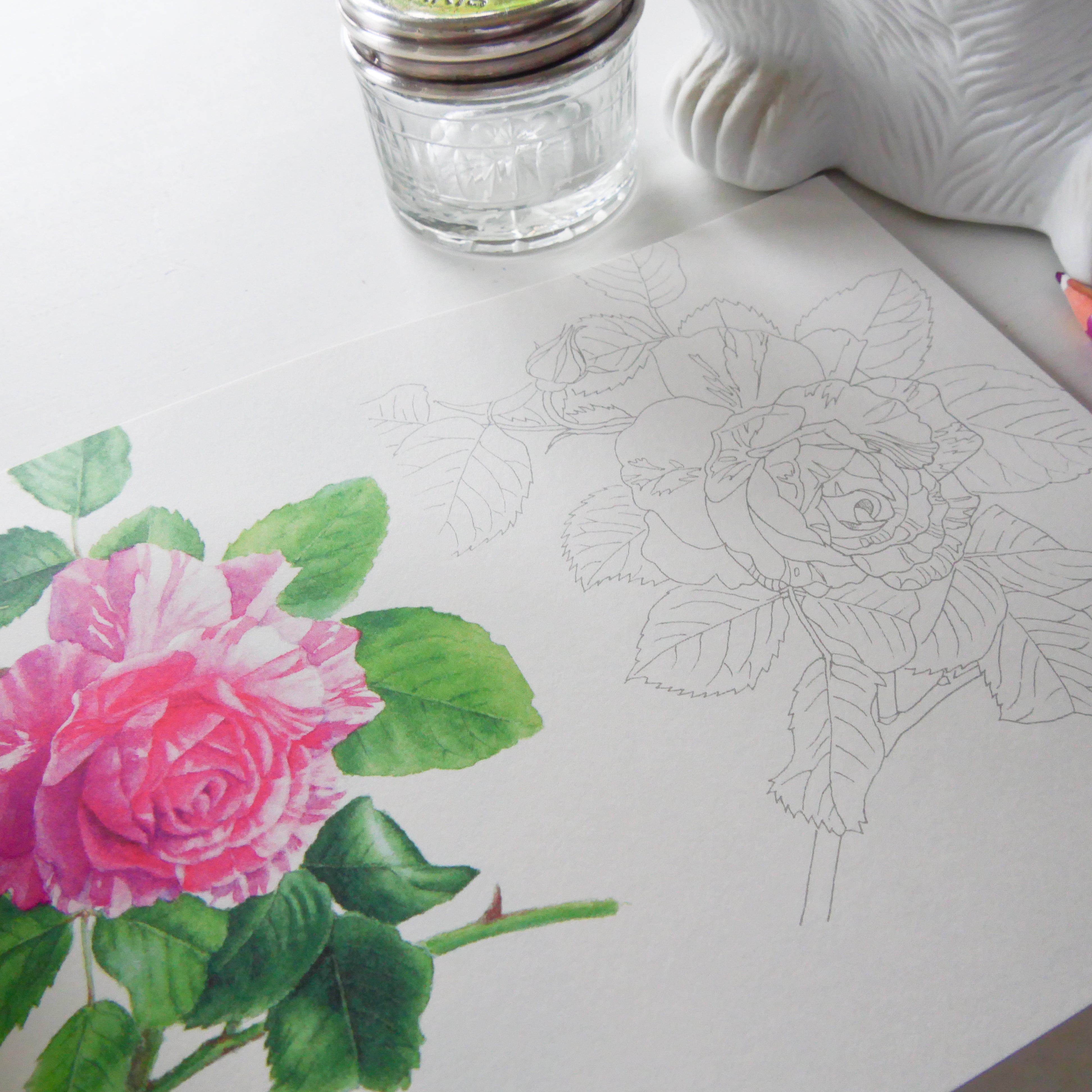 Postcard-size coloring book: Fragrance of Flowers