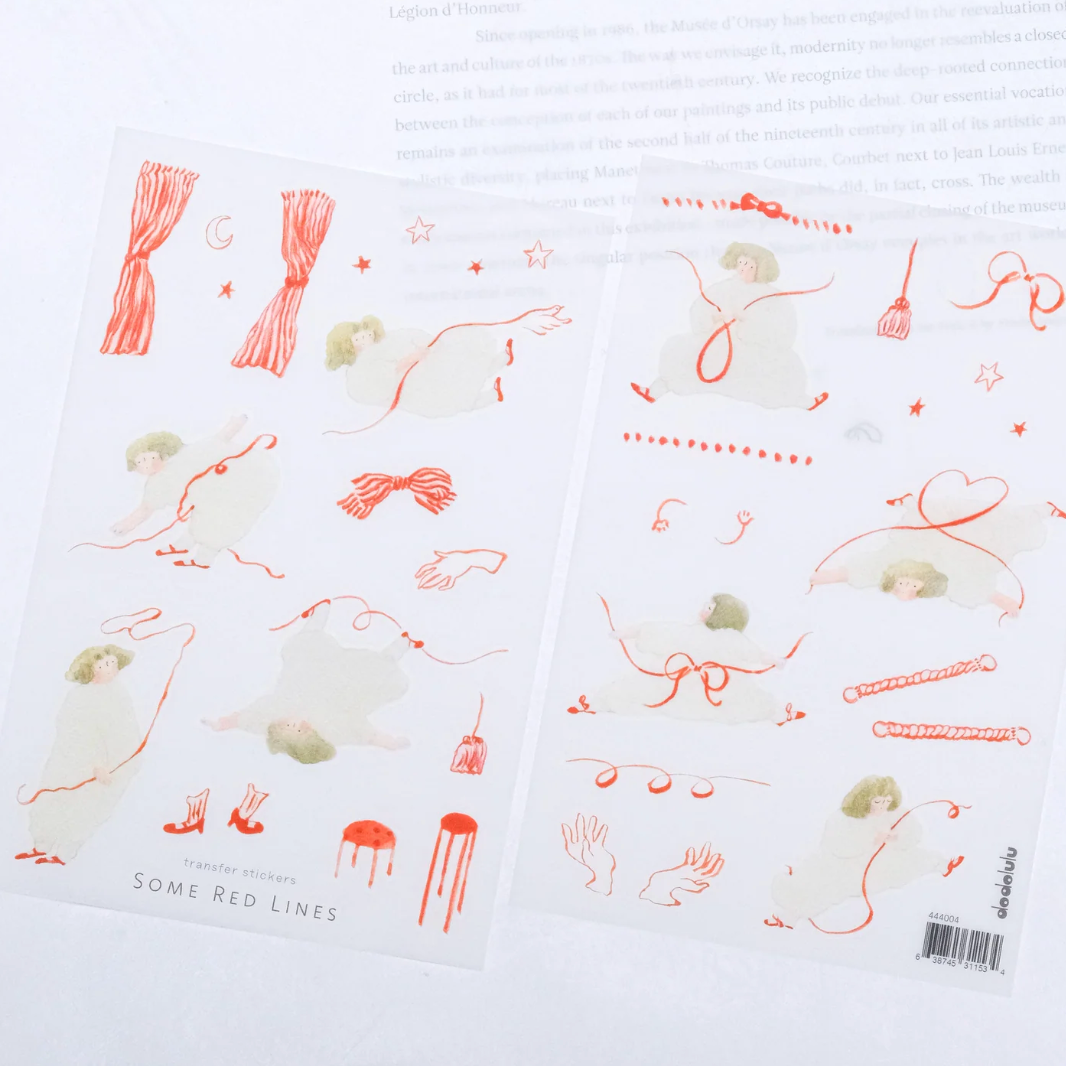 Some Red Lines Transfer Stickers