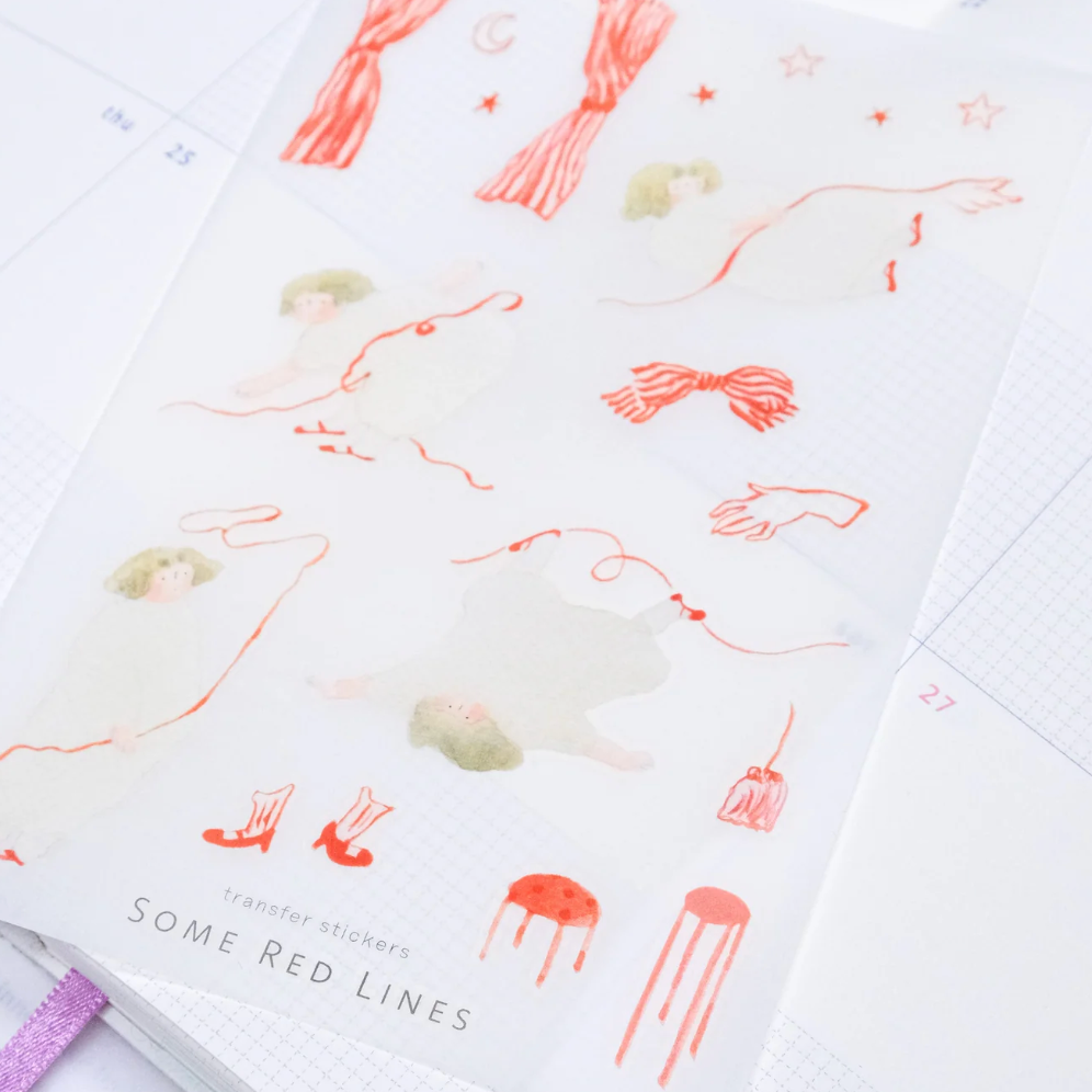 Some Red Lines Transfer Stickers