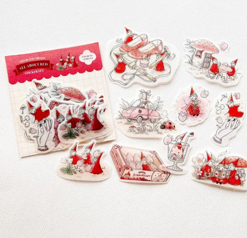 All About Red Stickers Set