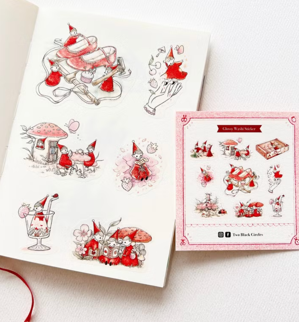 All About Red Stickers Set