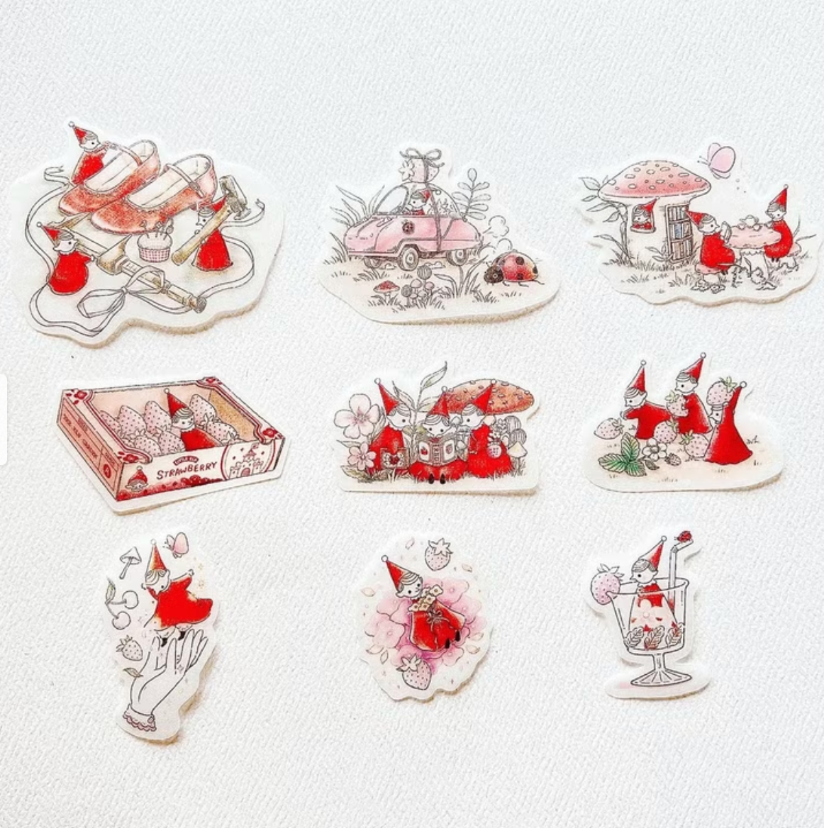 All About Red Stickers Set