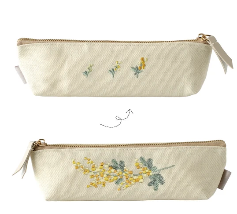 Mimosa Embroidered Pen Case