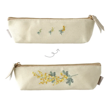Mimosa Embroidered Pen Case