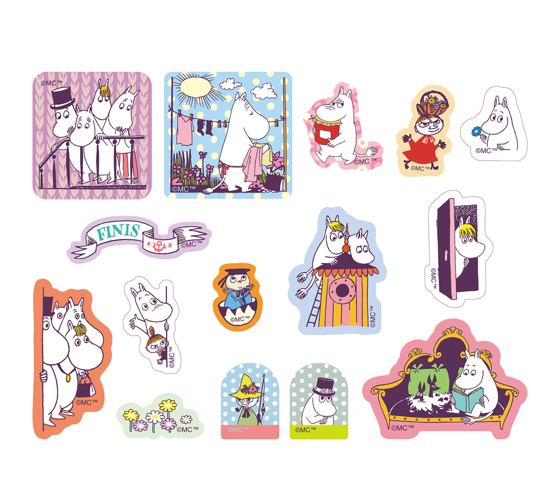 Moominvalley's Life Hyokkori MOOMIN Flake Stickers