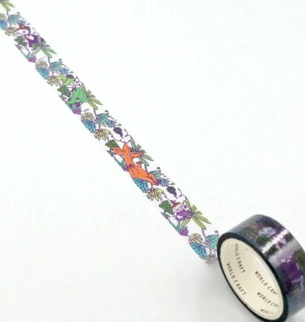 Grape and Flower Pattern Moomin Clear Masking Tape