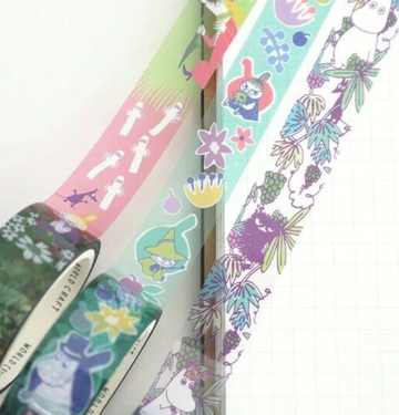 Grape and Flower Pattern Moomin Clear Masking Tape