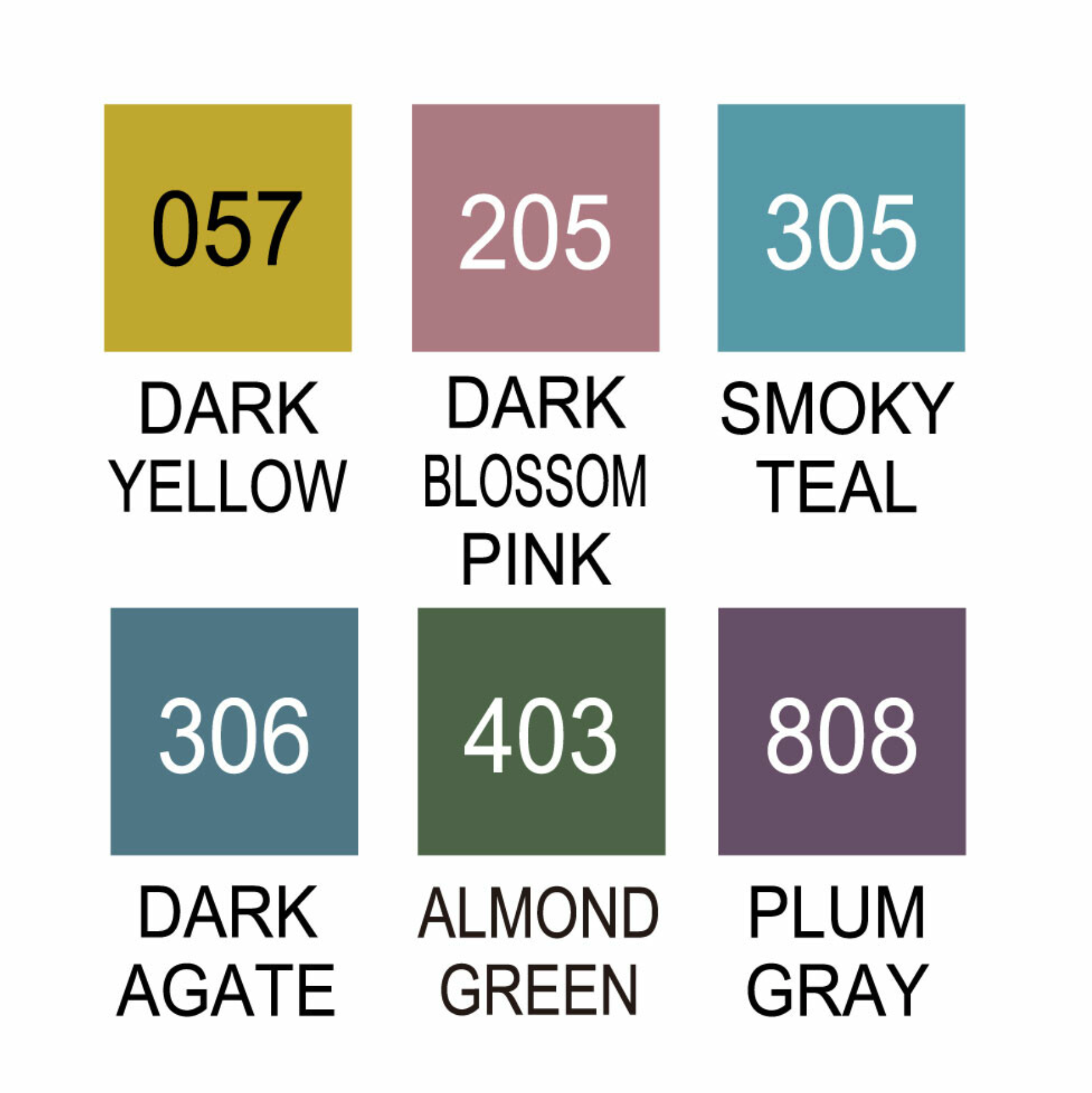 Kuretake ZIG CLEAN COLOR Real Brush 6 colors set Smoky Colors