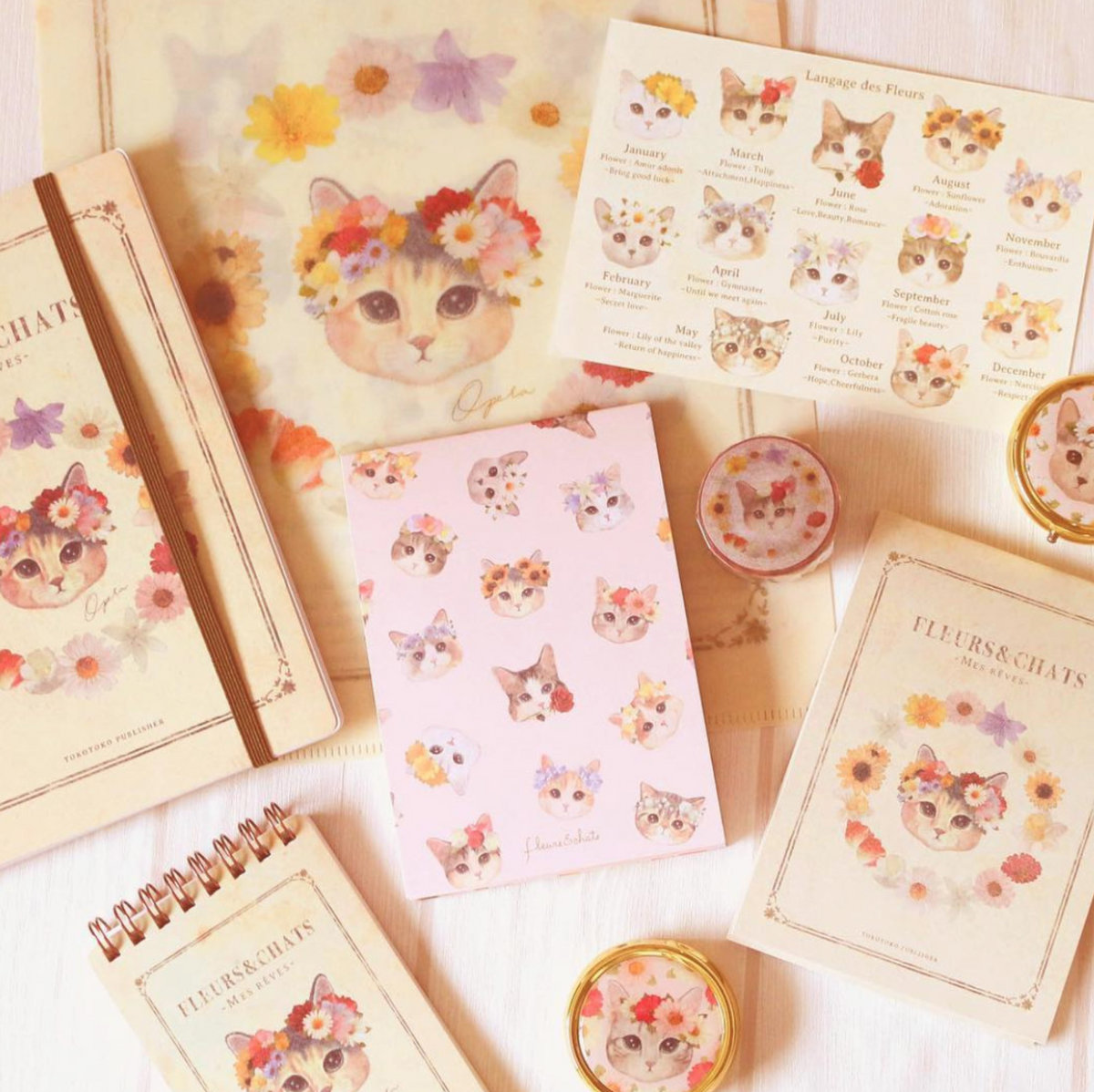 Fleurs & Chats Memo Books