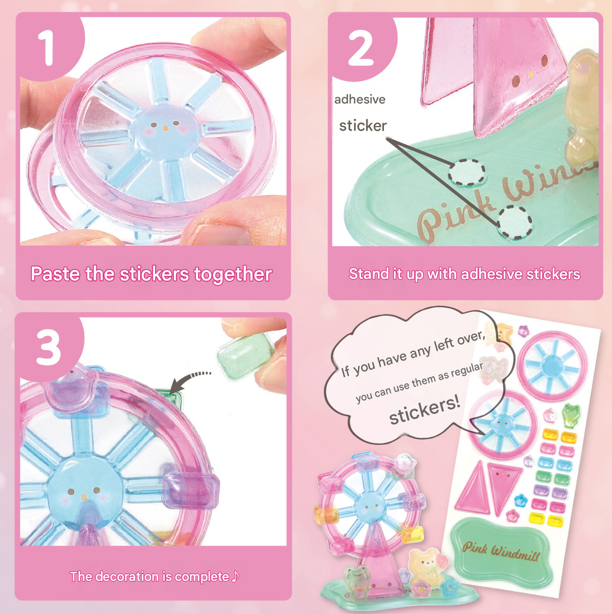 POP Seal/Stickers- Pink Windmill