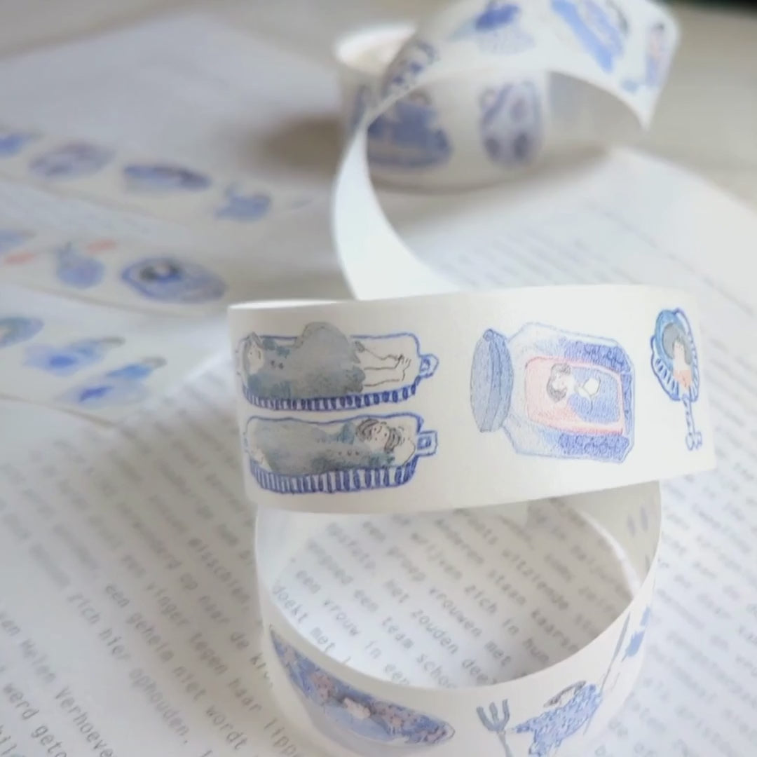 Blue and White Washi Tape
